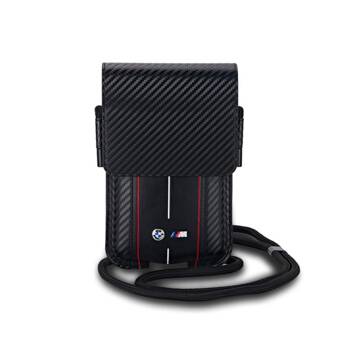 BMW Carbon Red Stripes Peněženka - taška na telefon (černá)
