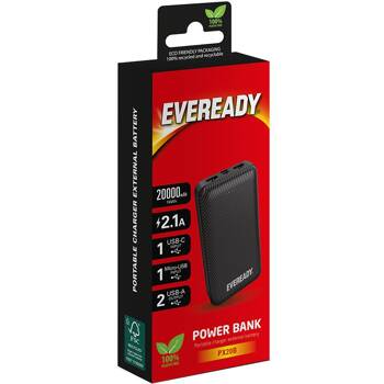 Eveready PX20B - Powerbanka 20000 mAh 2x USB-A (černá)