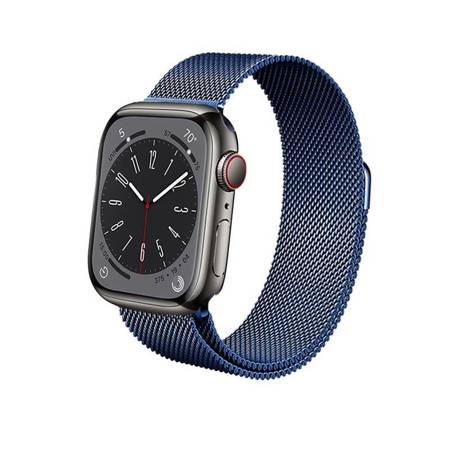 Crong Milano Steel - Stainless Steel Band for Apple Watch 42/44/45 mm (Navy Blue)