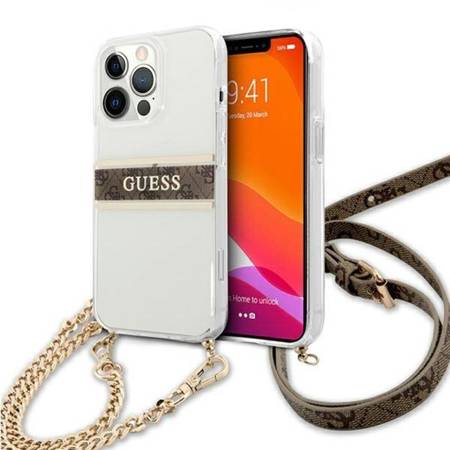 Guess 4G Gold Stripe Crossbody - Case for iPhone 13 Pro