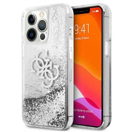 Guess Liquid Glitter 4G Big Logo - Case for iPhone 13 Pro Max (Silver)