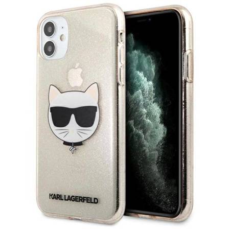 Karl Lagerfeld Choupette Head Glitter - Case for iPhone 11 (Gold)