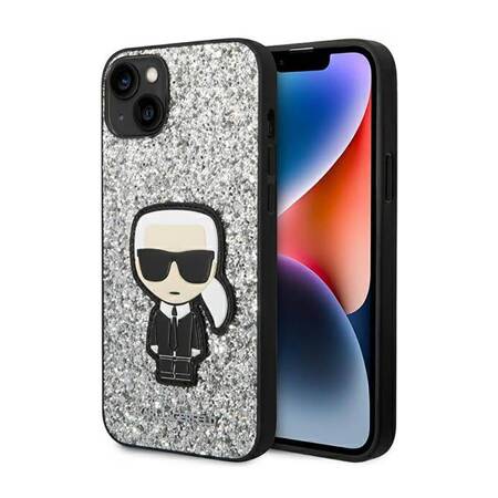 Karl Lagerfeld Glitter Flakes Ikonik - iPhone 14 Plus Case (silver)