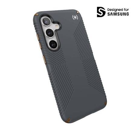 Speck Presidio2 Grip - Samsung Galaxy S24 Case (Charcoal Grey / Cool Bronze)
