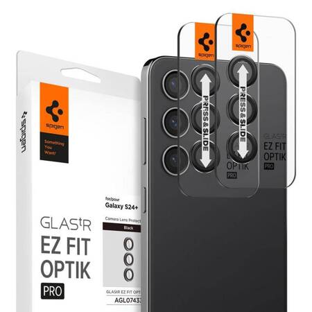 Spigen Optik.TR EZ Fit Camera Lens Protector 2-Pack - Lens protection glass for Samsung Galaxy S24+ (2 pcs) (Black)