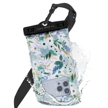 Rifle Paper Waterproof Floating Pouch - Wasserdichte Tasche für Smartphones bis zu 6,7" (Garden Party Blue)