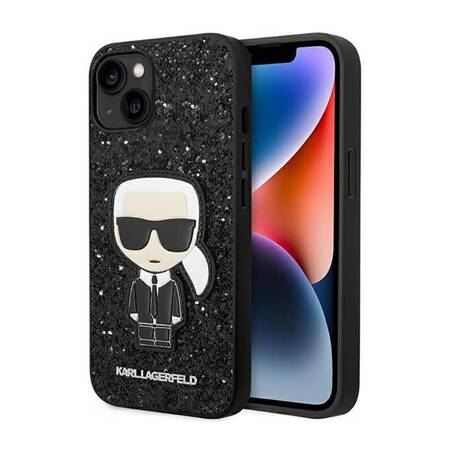 Karl Lagerfeld Glitter Flakes Ikonik - iPhone 14 Plus Tasche (schwarz)